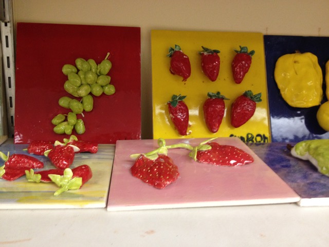 Student strawberry and grape tiles