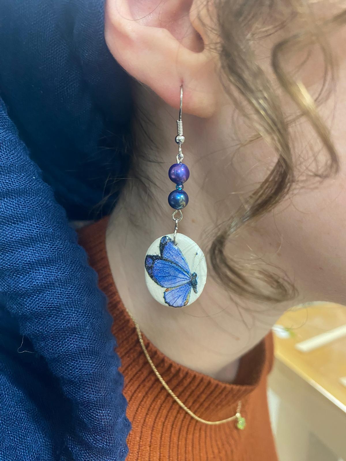Ceramic drop earring