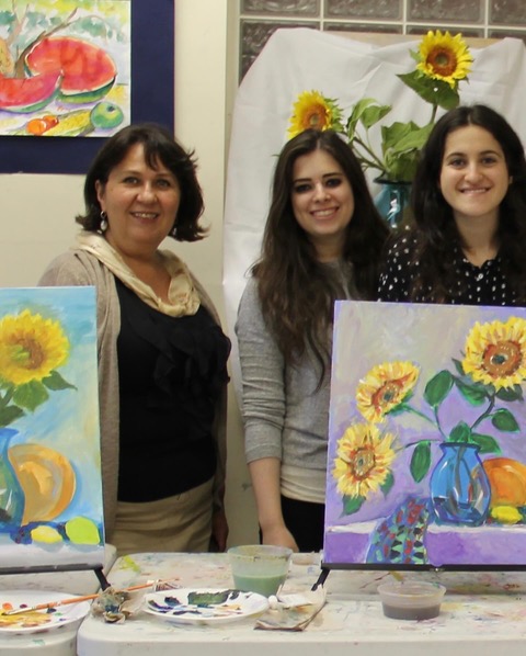 Painting class in session
