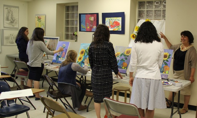 Painting class in session