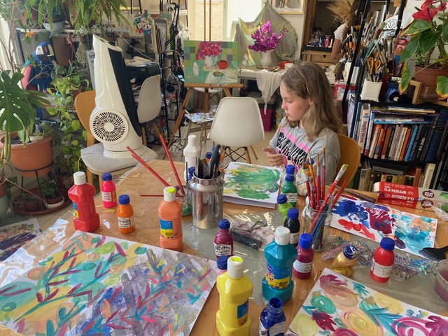 Studio painting table